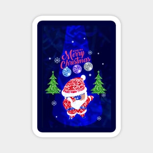 Sequin Santa Claus Dabbing Through The Snow, Christmas 2022 Magnet