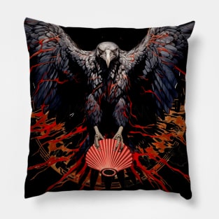 National Native American Heritage Month: The Raven in the Tlingit Indian Creation Story on a Dark Background Pillow