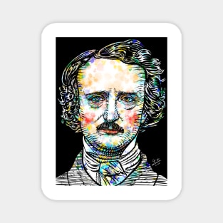 EDGAR ALLAN POE watercolor and ink portrait Magnet