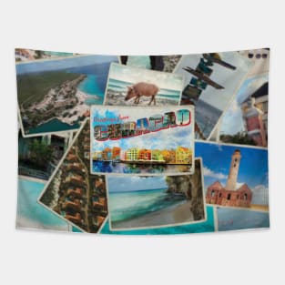 Greetings from Curacao Vintage style retro souvenir Tapestry