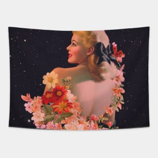 Flowers Woman Tapestry