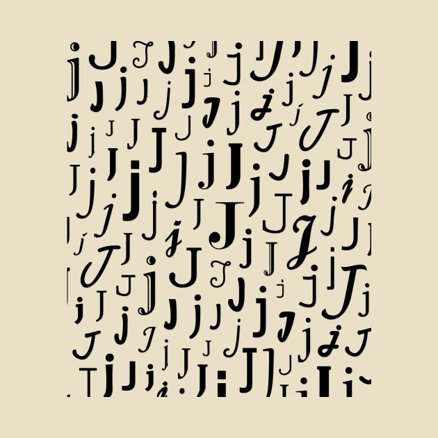 J - Typography (Black) by gillianembers