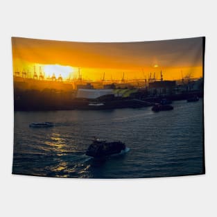 Sunset View Over the Sea in Germany Tapestry