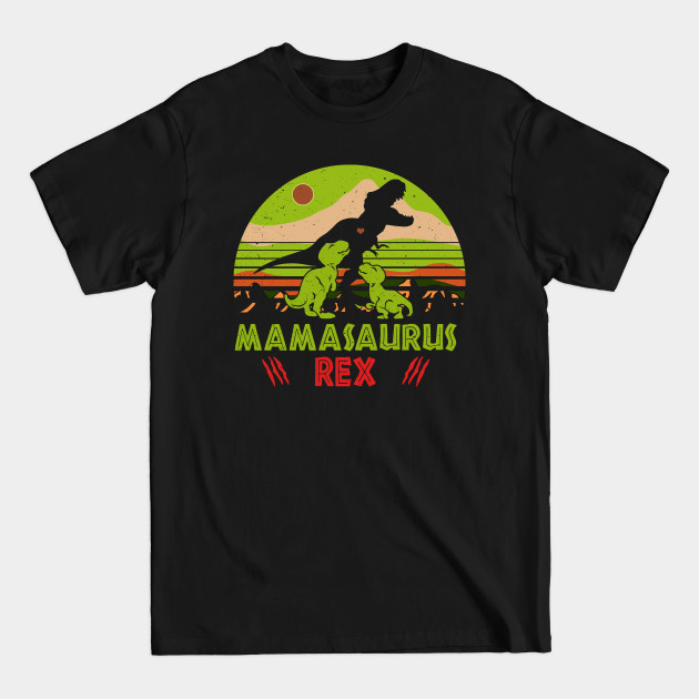 Disover Vintage Retro Two Kids Mamasaurus Dinosaur Lover - Mamasaurus - T-Shirt