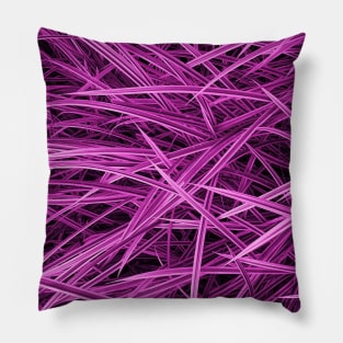 Black pink neon needles pattern - Abstract photography Pillow