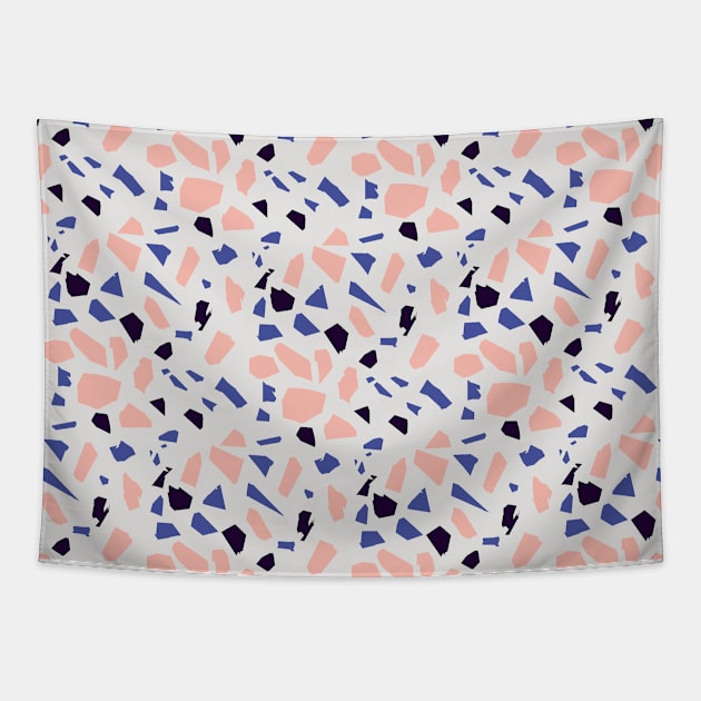 Pink And Blue Terrazzo Tapestry by Pulpixel