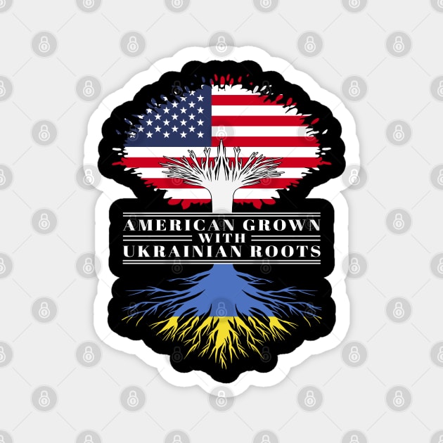 American Grown With Ukrainian Roots Us Ukraine Flag Tree Magnet by BramCrye