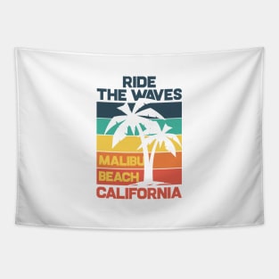 Ride The Waves Malibu Beach California Tapestry