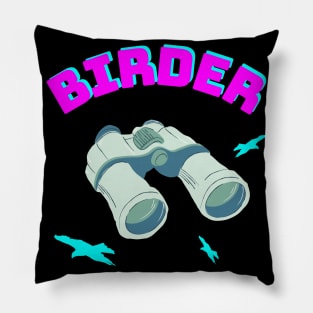 Birder Bird Watching Binoculars Birds Pillow