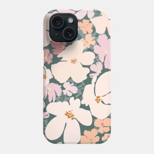 Peach and pink floral field Phone Case