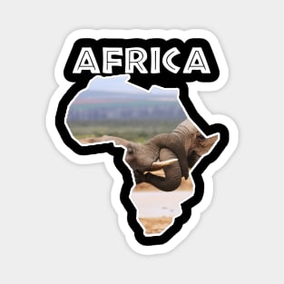 African Wildlife Continent Elephant Tussle Magnet