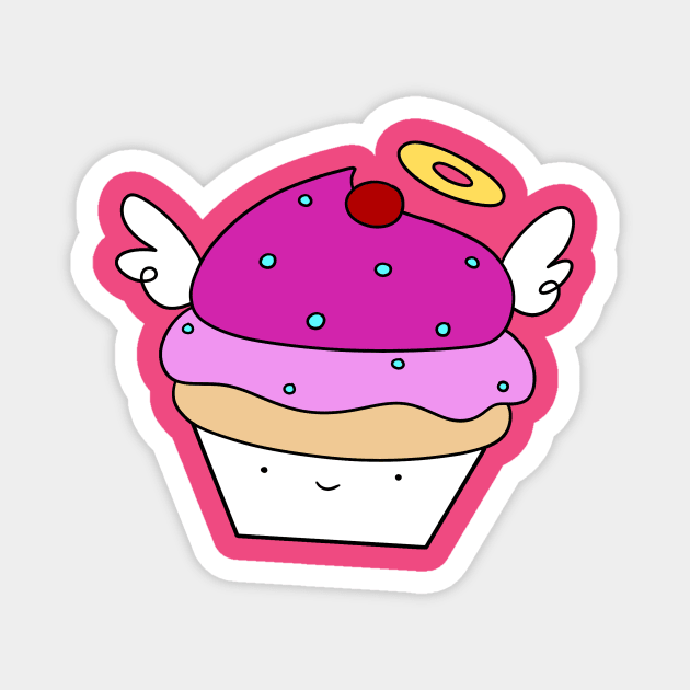 Pink Angel Cupcake Magnet by saradaboru