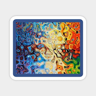 colorful vibrant retro swirl pattern Magnet