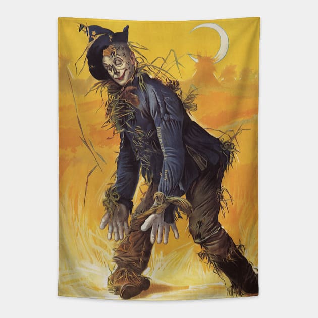 Vintage Fairy Tales, Wizard of Oz Scarecrow Tapestry by MasterpieceCafe