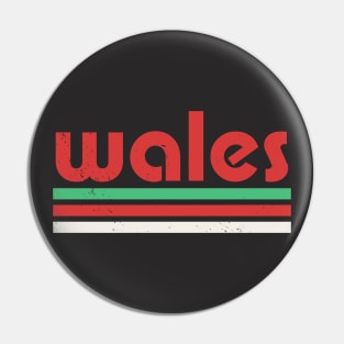 Retro Wales Football // Proud Welsh Vintage Grunge Word Art Pin