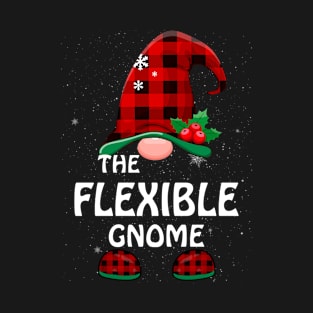 Flexible Gnome Buffalo Plaid Matching Family Christmas Funny Pajama T-Shirt