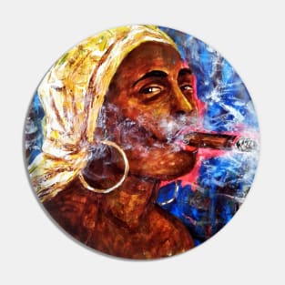 Cigar lady Pin