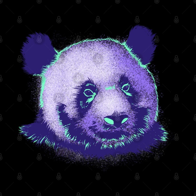 Neon Retro Panda by Danispolez_illustrations