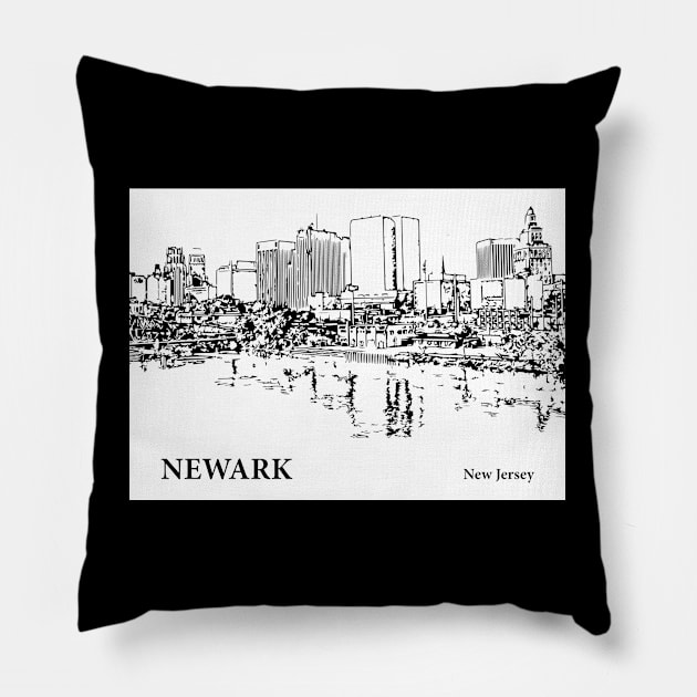 Newark - New Jersey Pillow by Lakeric