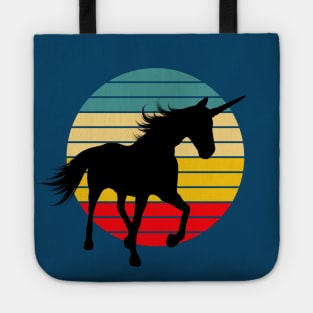 Retro Style Unicorn Silhouette Tote