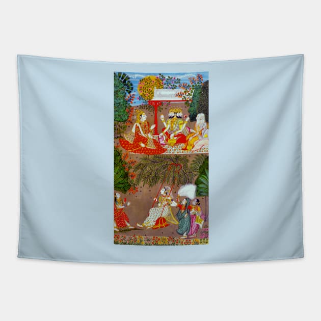 Raga Hindula with Ragini Telangi based on indian classical Tapestry by indusdreaming
