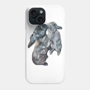 Gorgeous bunny painting 'having kisses'! Phone Case