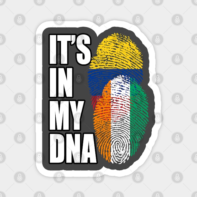 Ivorian And Colombian Mix Heritage DNA Flag Magnet by Just Rep It!!