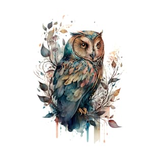 Elegant Watercolor Owl T-Shirt