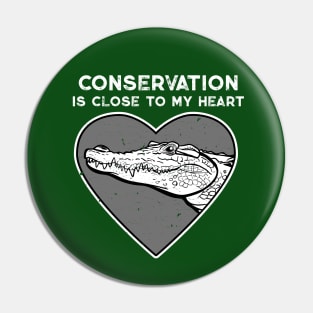 Crocodile Conservation Heart Pin
