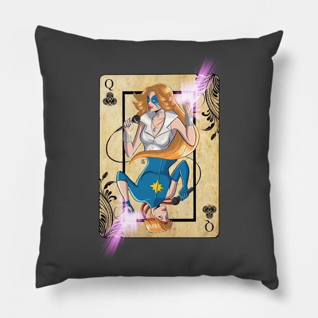 Disco Dazzler Queen of Clubs Pillow by sergetowers80