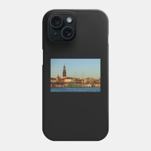 Michel, Rickmer Rickmers, Cap San Diego, ship, Elbe, harbor, evening, Hamburg, sailing ship, windjammer Phone Case