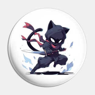 Blacl Ninja Shinobi Cat Hero Pin