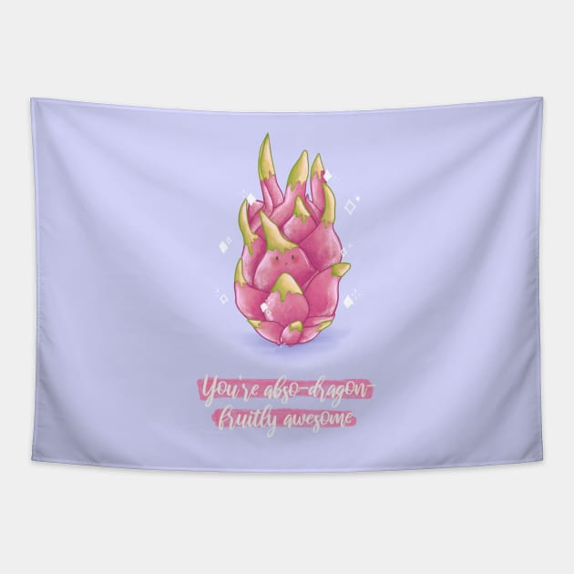 You're abso-dragon-fruitly awesome dragonfruit pun Tapestry by Mydrawingsz