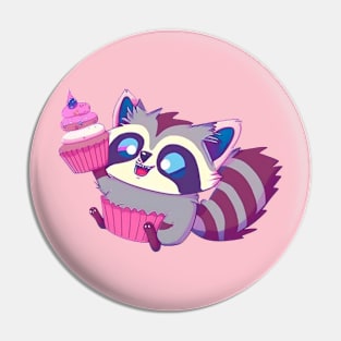 Raccon Cupcake Pin