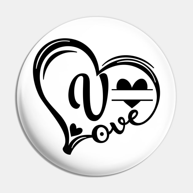 letter v monogram in the shape of love Pin by Candy Store