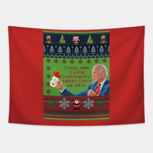 C'Mon Man Ugly Christmas Sweater Tapestry