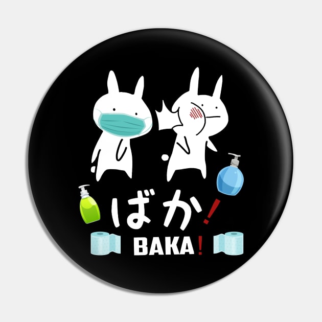 Funny Anime Baka Masked Rabbit Slap Japanese Gift Pin by Trendy_Designs