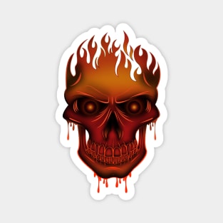 Flame Skull Magnet