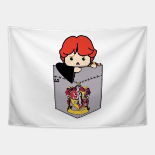 Scared Boy Red Head POUCHIE SHIRT - In Pocket Tapestry