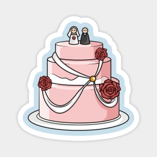 Wedding cake cartoon illustration Magnet