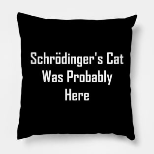 Schrodinger's Cat Was Probably Here Pillow
