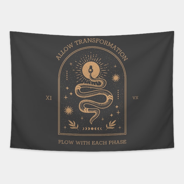 Transformation Mystical Spiritual Spirituality Flow Snake Tapestry by Tip Top Tee's