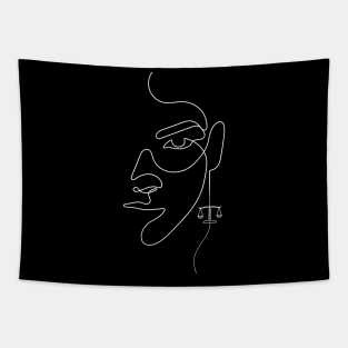 She's a Libra | One Line Drawing | One Line Art | Minimal | Minimalist Tapestry