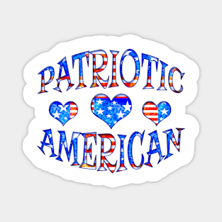 Rustic Patriotic American with Hearts Design Magnet