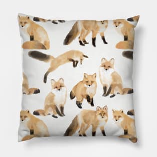 Foxes in the winter Pillow