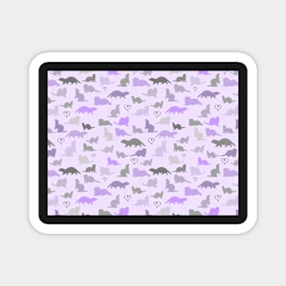 Fun Purple Ferrets Pattern Magnet