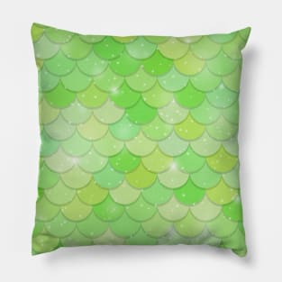 Sparkling Green Mermaid Scales Pillow