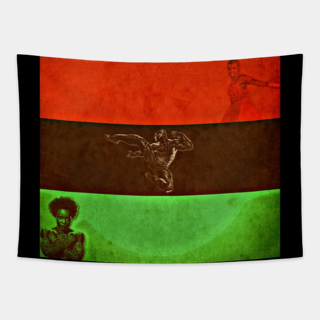 Pan African black panther flag Tapestry by Thisepisodeisabout