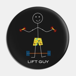 Funny Mens Weightlifting design Pin