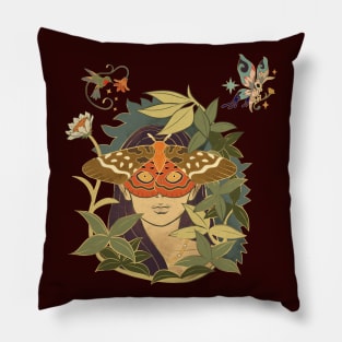 Vintage Flower Girl with Butterflies Pillow